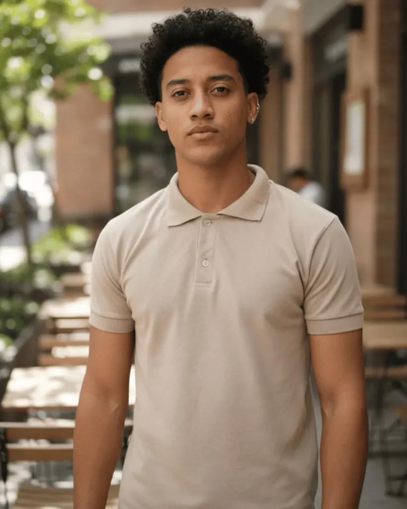 chombas beige arena de piqué