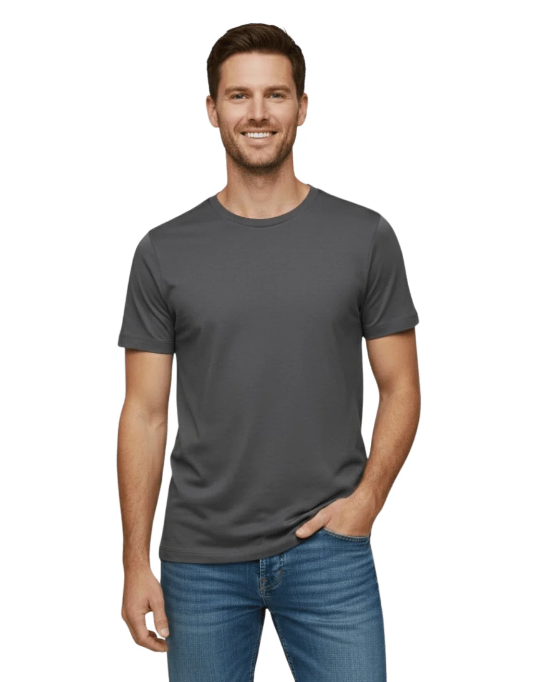 remera gris oscuro unisex adulto de algodón peinado 24.1 remera gris oscuro unisex adulto de algodón peinado 24.1