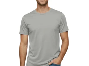 remera gris melange unisex adulto de algodón peinado 24.1