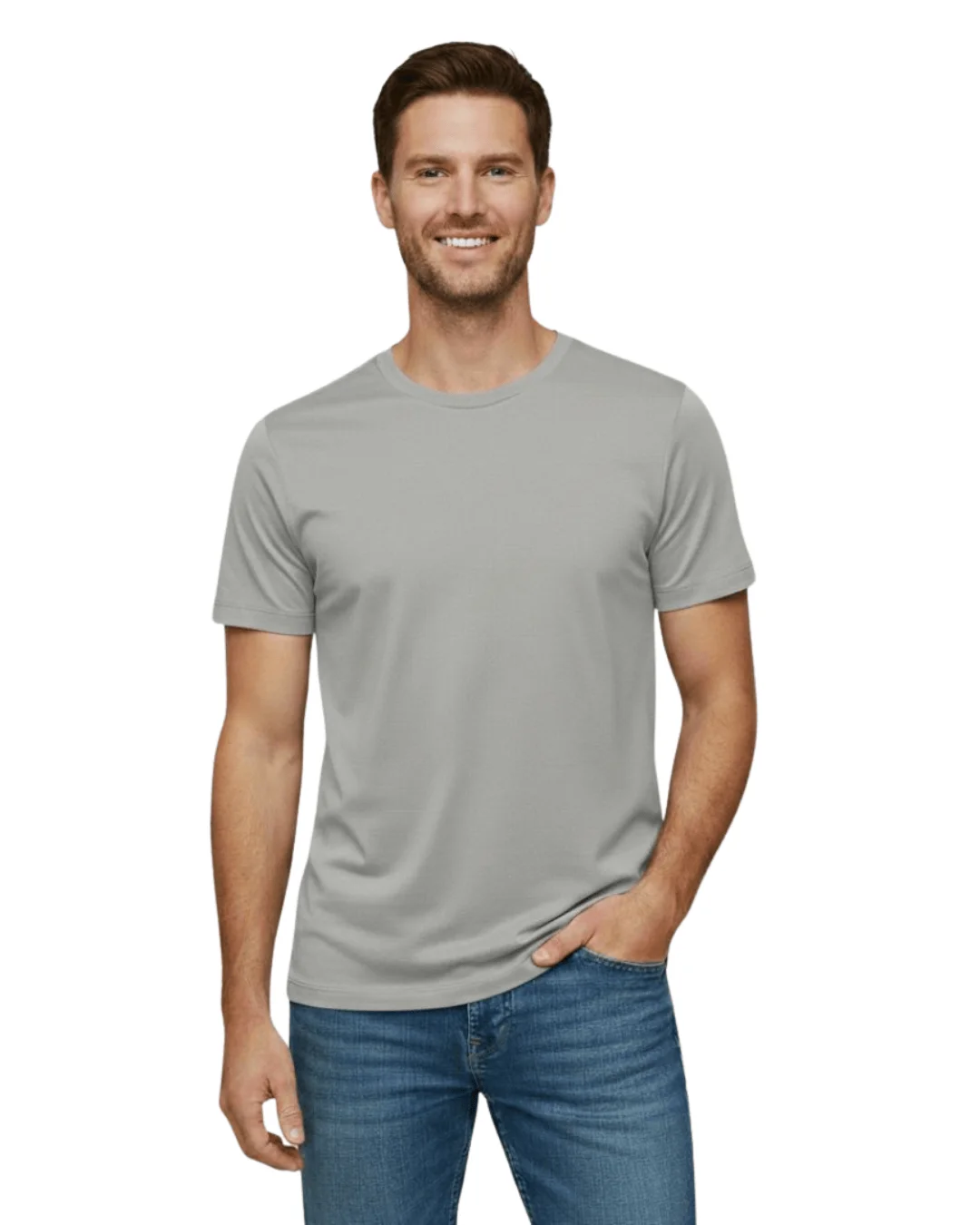remera gris melange unisex adulto de algodón peinado 24.1 remera gris melange unisex adulto de algodón peinado 24.1
