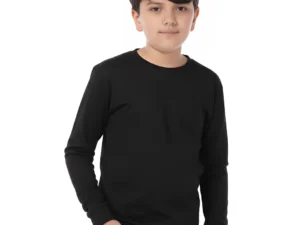 remera niño algodón mangas largas, color negro