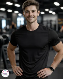 remera set de poliester deportiva unisex color negro